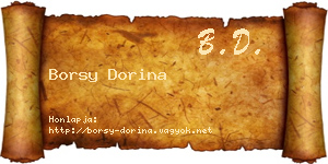 Borsy Dorina névjegykártya